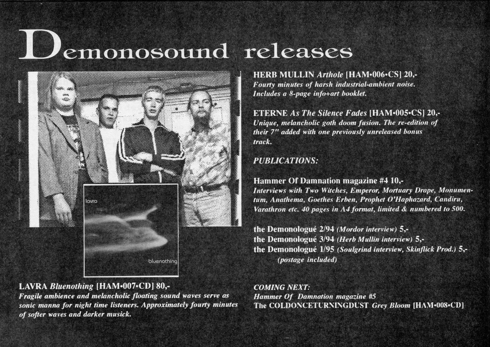 DEMONOLOGUÉ – Demonosound Newsletter 2/95 (Summer)