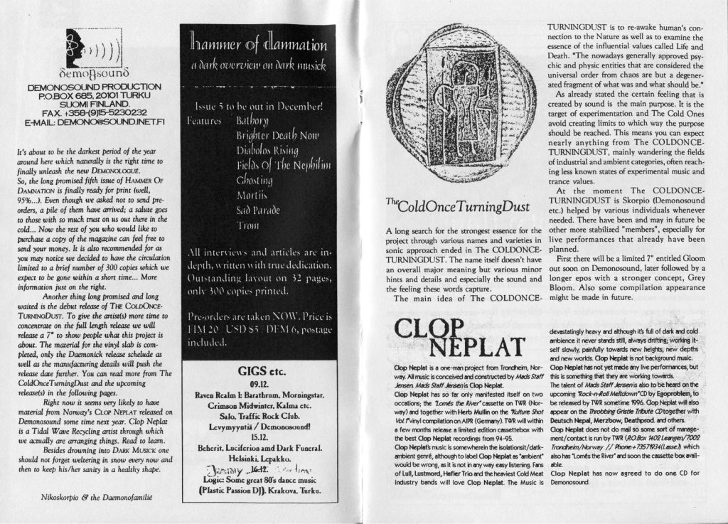 Inner pages â€“ Demonosound Newsletter 3/95 (December)